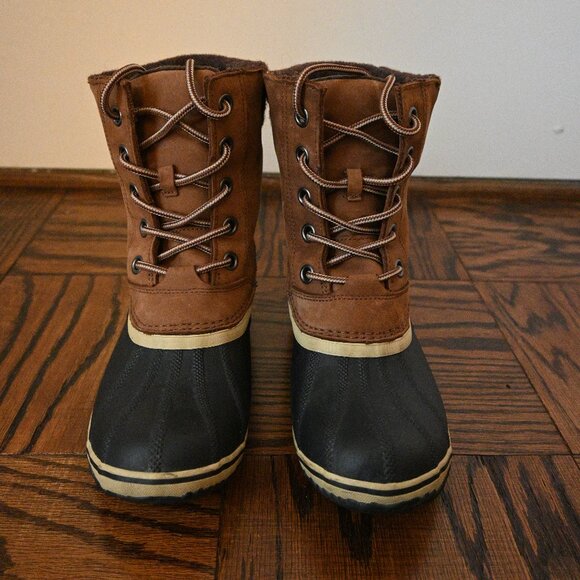 Sorel Women’s Insulated Duck Boots with Heel – Brown/Black – Size 10.5M - Picture 1 of 12